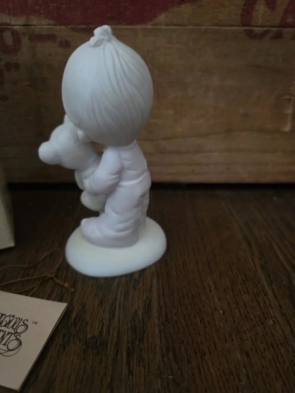 1978 Precious Moments Figurine “Jesus Loves Me” Girl With Bear  E-1372B